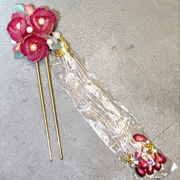 YSY Accessories - HANDMADE Glass Flower Pearl Hairpin [Brand New]